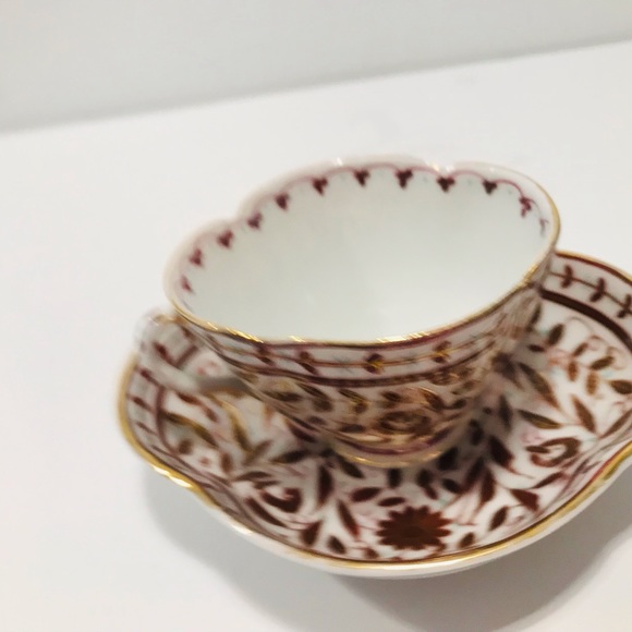 Antique Fischer & Mieg Royal Vienna Style Raspberry Floral Tea Cup Saucer - Picture 6 of 11